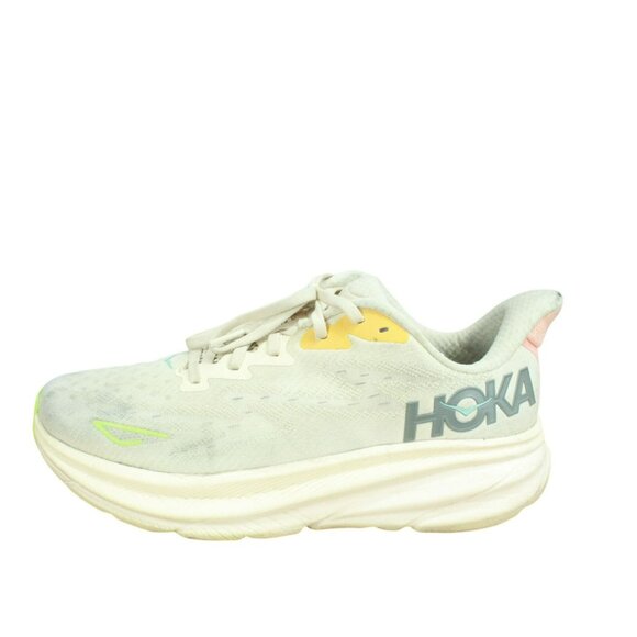 Hoka One One Shoes - Hoka One One Clifton 9 White Mesh Breathable Marathon Sneaker Shoes Size 10 B